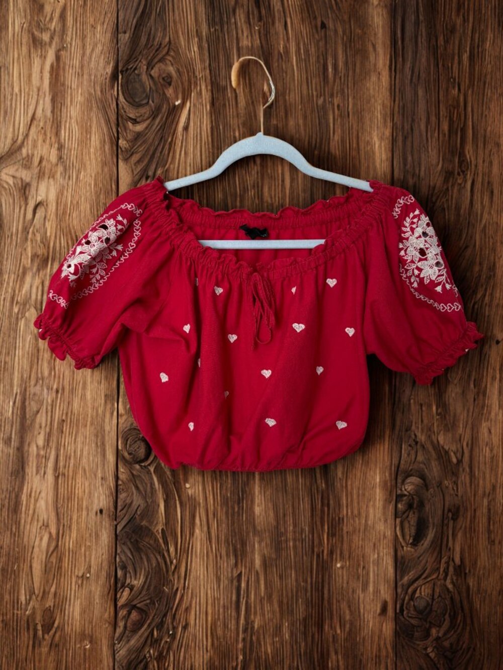 Topshop Gypsy Bohemian Embroidered Crop Top - Size 6